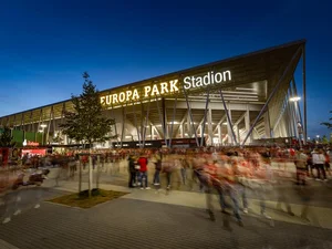 Europa-Park Stadion, home of SC Freiburg The exterior of SC Freiburg's Europa-Park Stadion.