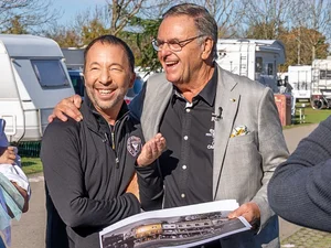Project patrons DJ BoBo and Roland Mack DJ BoBo and Roland Mack at the project presentation for the ‘Europa-Park Little Heroes Children's House’ in Silver Lake City.