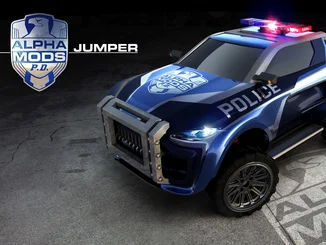 Alpha Mods Jumper A large, animated police patrol car from Alpha Mods P.D.