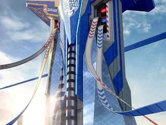 Alpha Mods Police Station A huge, futuristic police station with racetracks and garages for the Alpha Mods P.D. vehicles.