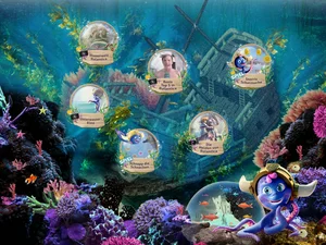 Snorri, das Rulantica Maskottchen, präsentiert seine Themenwelt im Europa-Park JUNIOR CLUB. Sechs abwechselnde Inhalte wie Spiele und Bilderrätsel laden zum Entdecken ein.