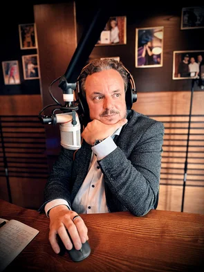 Michael Mack Podcast Michael Mack recording his podcast ‘The World Beyond’.