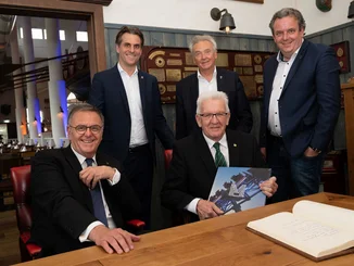 Roland, Jürgen, Thomas and Michael Mack with Minister President Winfried Kretschmann.