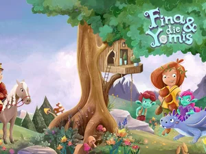 Fina & the Yomis children's book series Colourful book cover for the children's book series Fina & the Yomis.