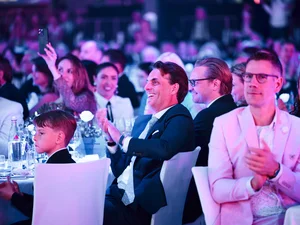 Thomas Mack at the Europa-Park 50th anniversary gala. Thomas Mack in the audience at the gala celebrating 50 years of Europa-Park.