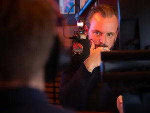 Michael Mack - Podcast Michael Mack during a podcast recording at Studio 78 in Europa-Park.