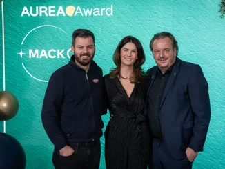 AUREA Award 2024 Mate Rimac, Miriam Mack and Michael Mack at the AUREA Award 2024.
