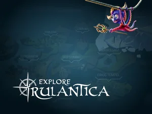 Webseite zu Explore Rulantica Die Karte von Rulantica mit der Aufschrift "Explore Rulantica" und Snorri.