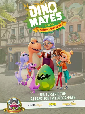 DINO MATES – Ferien bei Madame Freudenreich Offizielles Keyvisual der Kinderserie DINO MATES – Ferien bei Madame Freudenreich auf KiKA.