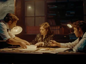 Nikola Tesla und seine Kollegen im Kurzfilm zu Voltron 4D.