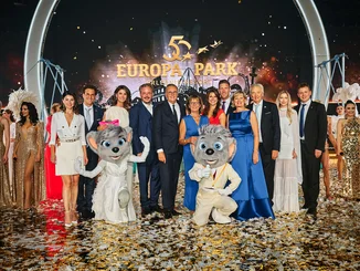 Anniversary gala to mark the 50th anniversary of Europa-Park The Mack family with Ed and Edda on the big stage at the gala celebrating Europa-Park's 50th anniversary.