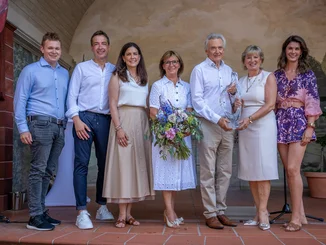 LEONARDO Charity Event  The Mack family together with the Kleine family at the presentation of the new jewellery collection ‘Mauritia Mack by LEONARDO’.