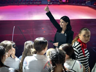 Rehearsal at the TALENT ACADEMY Katja Mack with her young talents during a rehearsal.