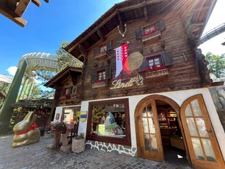 Lindt shop The Lindt shop in the Swiss themed area at Europa-Park, viewed from the outside.