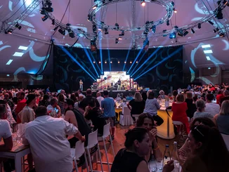 Der Europa-Park Dome Eine Feier im Europa-Park Dome mit Live-Musik.