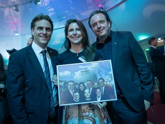 The Mack siblings at the presentation of the ‘Hotelier of the Year’ award. Thomas, Ann-Kathrin and Michael Mack at the ‘Hotelier of the Year’ awards ceremony.