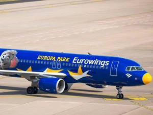 Eurowings Airbus 320 An Airbus 320 from Eurowings featuring the Europa-Park logo and a Euromaus image.