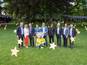 Opening of the installation ‘Europe - Garden of Stars’ Christian Wulff, Mauritia Mack, Günther Oettinger, Ann-Kathrin Mack, Roland Mack, Ottmar Hörl, Jürgen Mack, Thomas Mack, Frederik Mack and Ed Euromaus in the Garden of Stars.