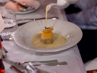 Four-course menu One course of the four-course menu at the Europa-Park Dinner-Show.