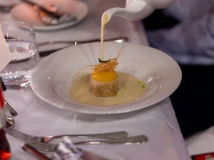 Four-course menu One course of the four-course menu at the Europa-Park Dinner-Show.