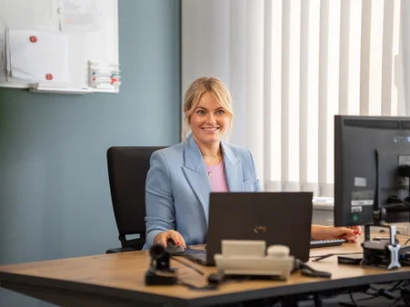 Digitalisation of Europa-Park Marketing employee at the Europa-Park Resort at work in the office.